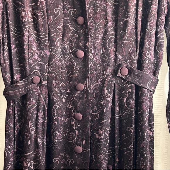 Plaza South Vintage 90s Women's Purple Paisley Dress Size 10P - Picture 6 of 16